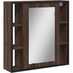 vidaXL Badkamerspiegelkast 60x16x60 cm bewerkt hout bruin eikenkleurig