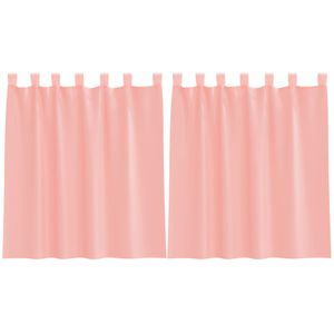 vidaXL Gordijnen voile met lussen 2 st 140x140 cm roze