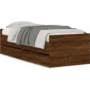 vidaXL Bedframe met lades bruin eikenkleur 90x190 cm