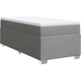 vidaXL Boxspring met matras stof lichtgrijs 90x190 cm
