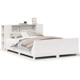 vidaXL Bedframe zonder matras massief grenenhout wit 140x200 cm