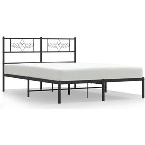 vidaXL-Bedframe-met-hoofdbord-metaal-zwart-120x200-cm