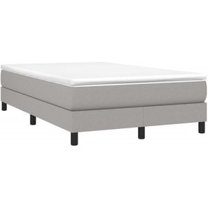 vidaXL Boxspring met matras stof lichtgrijs 120x190 cm