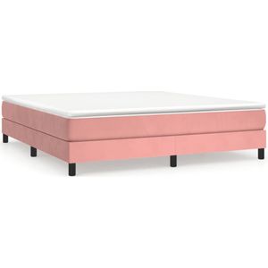 vidaXL-Boxspringframe-fluweel-roze-160x200-cm