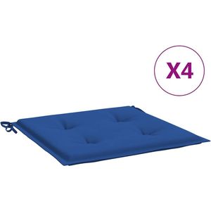 vidaXL Tuinstoelkussens 4 st 40x40x4 cm oxford stof koningsblauw