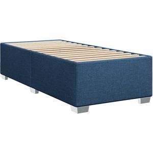 vidaXL Bedframe zonder matras 100x200 cm stof blauw