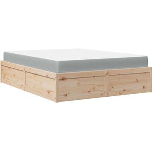 vidaXL Bed met matras massief grenenhout 120x200 cm