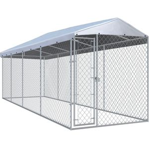 vidaXL Hondenkennel voor buiten met dak 760x190x225 m