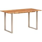 vidaXL Eettafel 140x70x76 cm massief acaciahout