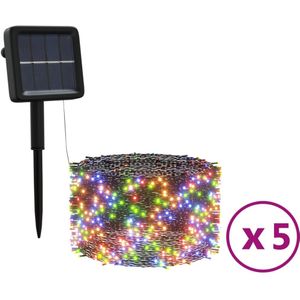 vidaXL 5 st Lichtslinger met 200 LED's solar binnen/buiten meerkleurig