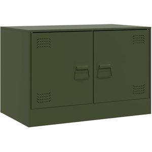 vidaXL - Tv-meubelx39x44 - cm - staal - olijfgroen