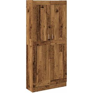 vidaXL Hoge kast 82,5x30,5x185 cm bewerkt hout oud houtkleurig