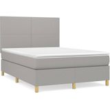 vidaXL-Boxspring-met-matras-stof-lichtgrijs-140x200-cm