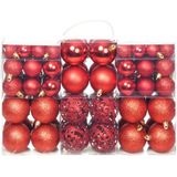 vidaXL 100-delige Kerstballenset 3/4/6 cm rood