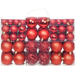 vidaXL 100-delige Kerstballenset 3/4/6 cm rood