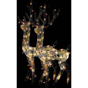 vidaXL Kerstversiering rendier 2 st meerkleurig 120 cm acryl