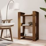vidaXL Boekenkast/kamerscherm 60x35x91 cm massief hout honingbruin
