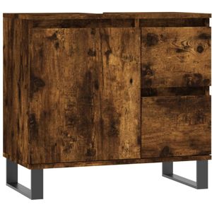 vidaXL Badkamerkast 65x33x60 cm bewerkt hout gerookt eikenkleurig