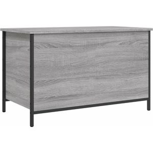 vidaXL Opbergbankje 80x42,5x50 cm bewerkt hout grijs sonoma eikenkleur