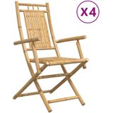 vidaXL Tuinstoelen 4 st inklapbaar 53x66x99 bamboe