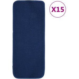 vidaXL Trapmatten 15 st anti-slip rechthoekig 60x25 cm marineblauw