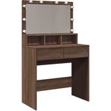 vidaXL Kaptafel met LED 80x41x134,5 cm bruin eikenkleurig