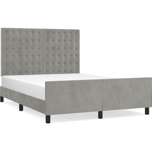 vidaXL Bedframe zonder matras 140x200 cm fluweel lichtgrijs
