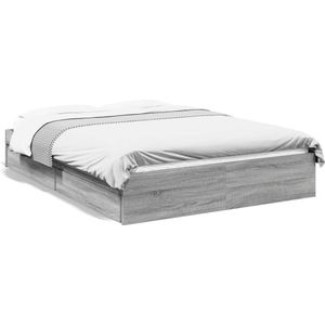 vidaXL Bedframe met lades bewerkt hout grijs sonoma eiken 140x200 cm