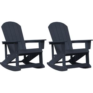 vidaXL Adirondack Schommelstoelen 2 pcs Marineblauw 73.5 x 92 x 90 cm