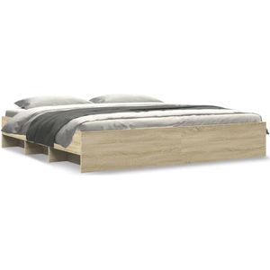 vidaXL Bedframe zonder matras hout sonoma eikenkleurig 180x200 cm