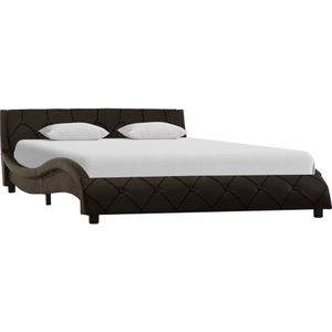 vidaXL Bedframe kunstleer grijs 160x200 cm