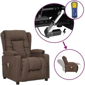 vidaXL Sta-op-massagestoel stof taupe