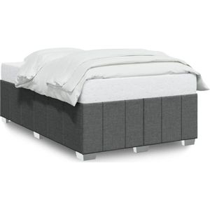 vidaXL Bedframe zonder matras 120x190 cm stof donkergrijs