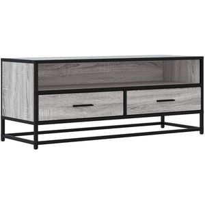 vidaXL Tv-meubel 100x34,5x40 cm bewerkt hout metaal grijs sonoma eiken