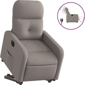 vidaXL Sta-op-stoel elektrisch verstelbaar stof taupe