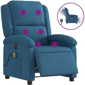 vidaXL Massagestoel elektrisch verstelbaar fluweel blauw
