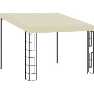 vidaXL Wandprieel 3x3 m stof crèmekleurig