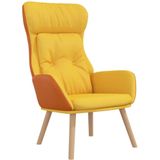 vidaXL Relaxstoel stof en PVC mosterdgeel