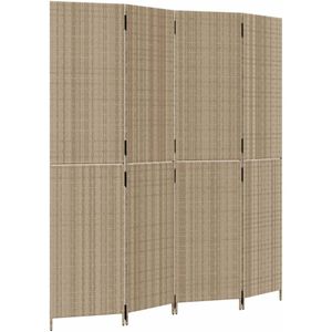 vidaXL-Kamerscherm-4-panelen-poly-rattan-beige