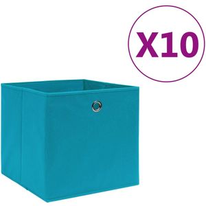vidaXL-Opbergboxen-10-st-28x28x28-cm-nonwoven-stof-babyblauw