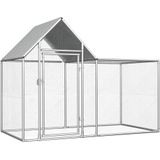 vidaXL Kippenren 2x1x1,5 m gegalvaniseerd staal