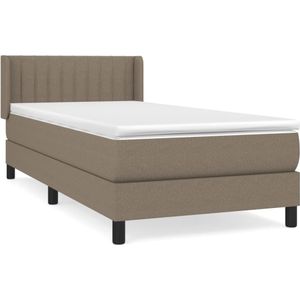 vidaXL Boxspring met matras stof taupe 90x190 cm