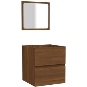 vidaXL Badkamerkast met spiegel bewerkt hout bruineikenkleurig