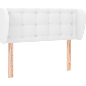 vidaXL Hoofdbord met randen 93x23x78/88 cm kunstleer wit