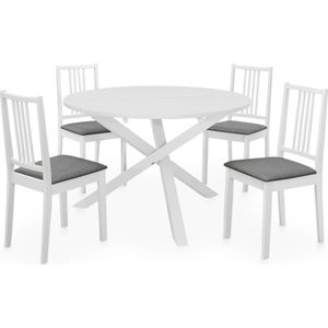 vidaXL 5-delige Eethoek MDF wit