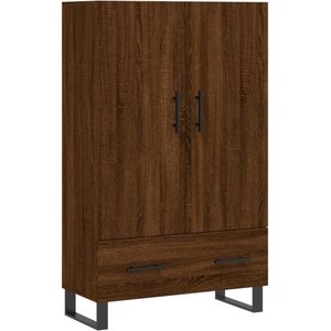 vidaXL Hoge kast 69,5x31x115 cm bewerkt hout bruin eikenkleur