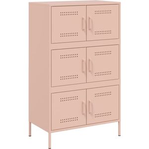 vidaXL Hoge kast 68x39x113 cm staal roze