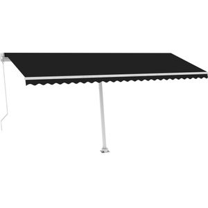 vidaXL - Luifel - handmatig - uittrekbaar - met - LED - 500x300 - cm - antracietkleur