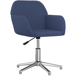 vidaXL Kantoorstoel draaibaar stof blauw