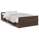 vidaXL Bedframe met lades bewerkt hout bruin eikenkleur 90x190 cm
